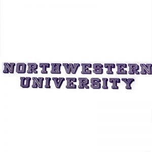 Northwestern University Wildcats Static Cling Inside Application Decal with Northwestern University Design In Two Lines