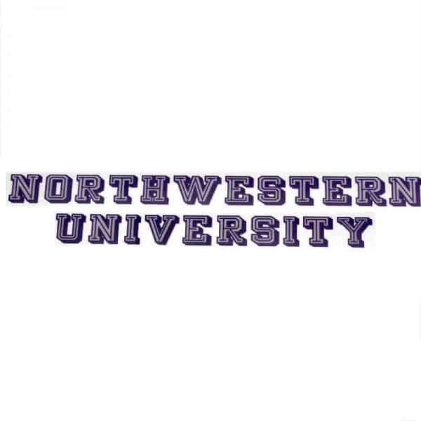 Northwestern University Wildcats Static Cling Inside Application Decal with Northwestern University Design In Two Lines