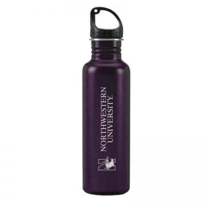 Northwestern University Wildcats 24 oz. Laser Engraved Purple Stainless Steel Water Bottle With N-Cat Design