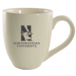 Northwestern University Wildcats 16 oz. Laser Engraved Cream Bistro Ceramic Mug With N-Cat Design