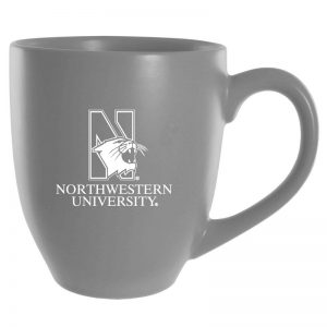 Northwestern University Wildcats 16 oz. Laser Engraved Grey Bistro Ceramic Mug With N-Cat Design