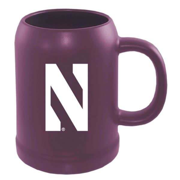Northwestern University Wildcats 22 oz. Laser Engraved Purple Ceramic Stein With Stylized N Design