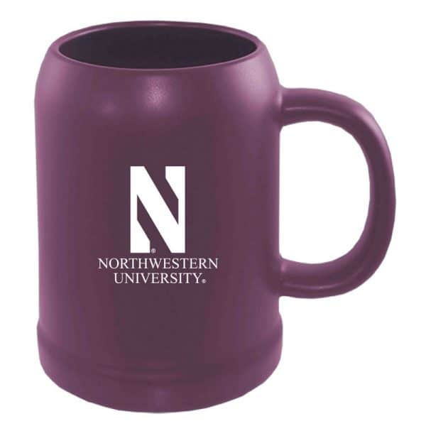 Northwestern University Wildcats 22 oz. Laser Engraved Purple Ceramic Stein With N & Northwestern University Design