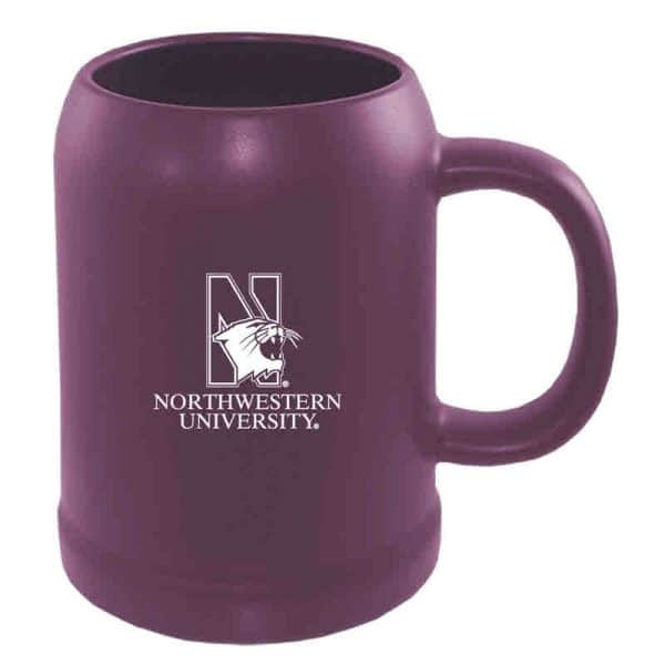 Northwestern University Wildcats 22 oz. Laser Engraved Purple Ceramic Stein With N-Cat Northwestern University Design