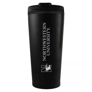 Northwestern University Wildcats 16 oz Laser Engraved Black Insulated Travel Tumbler