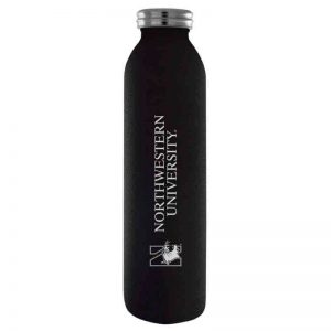 Northwestern University Wildcats 20 oz. Laser Engraved Black Starry Sky Vacuum Insulated Water Bottle With N-Cat Design