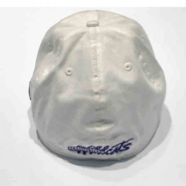 Northwestern University Wildcats White Unconstructed Flexfit Adidas Hat With Stylized N Design - back