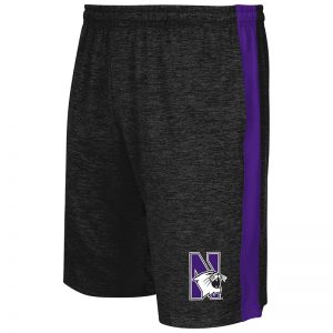 Northwestern University Wildcats Men's Colosseum Black / Purple Festivus Short with N-Cat Design