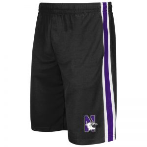 Northwestern University Wildcats Men's Colosseum Black The Stop Short with N-Cat Design