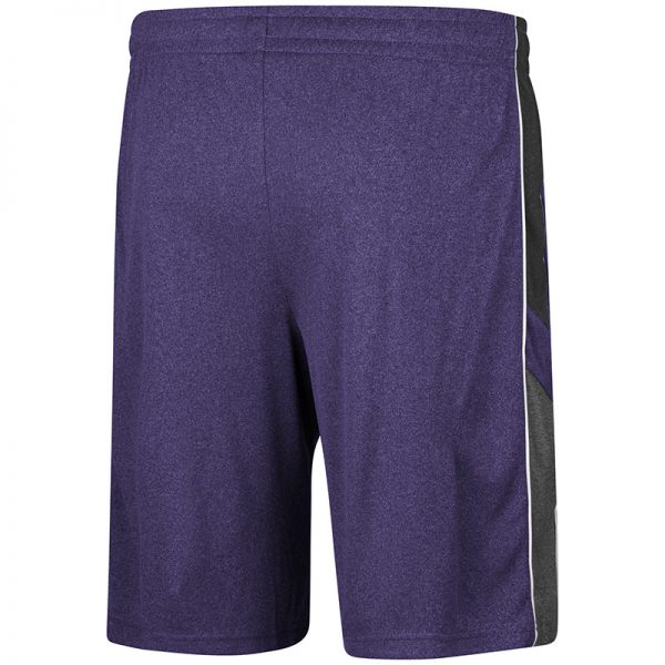 Northwestern University Wildcats Men's Colosseum Heather Purple/Heather Black/Heather Charcoal Triple - A- Short with N-Cat Design-Back
