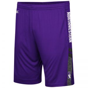 Northwestern University Wildcats Men's Colosseum Purple/Heather Charcoal/Black Perfect Season Shorts with N-Cat Design