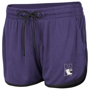 Northwestern University Wildcats Colosseum Ladies Purple/Black Womens Toulon Short with N-Cat Design