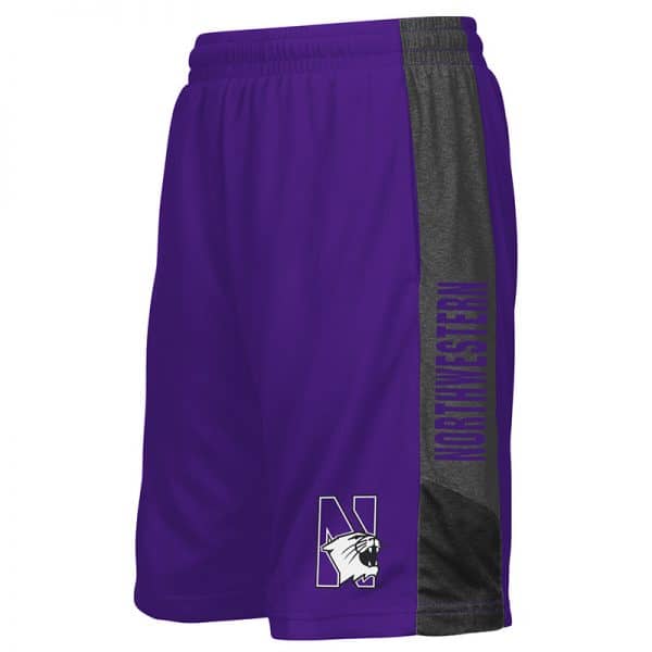 Northwestern University Wildcats Youth Colosseum Purple Strike Short with N-Cat Design