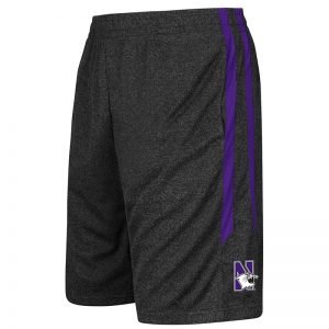 Northwestern University Wildcats Youth Colosseum Heather Black / Purple Sidler Short with N-Cat Design