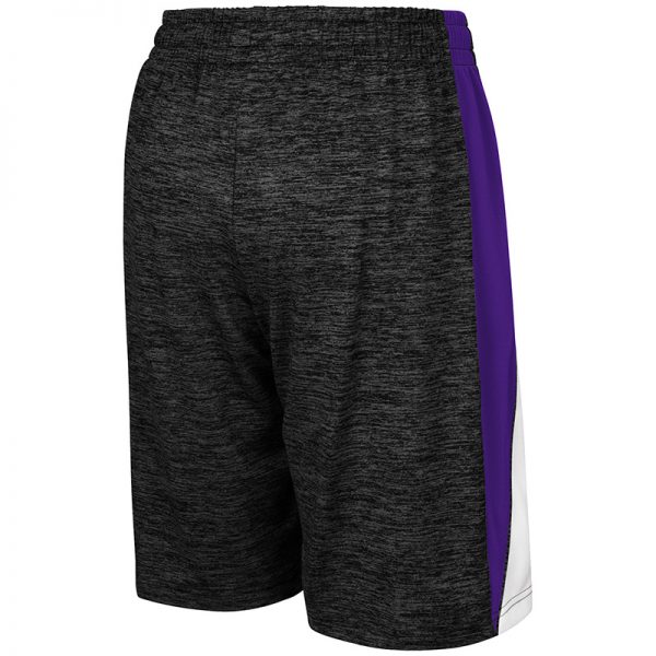 Northwestern University Wildcats Colosseum  Black / Purple / White Youth The Jet Short with Stylized N Design - Image 2