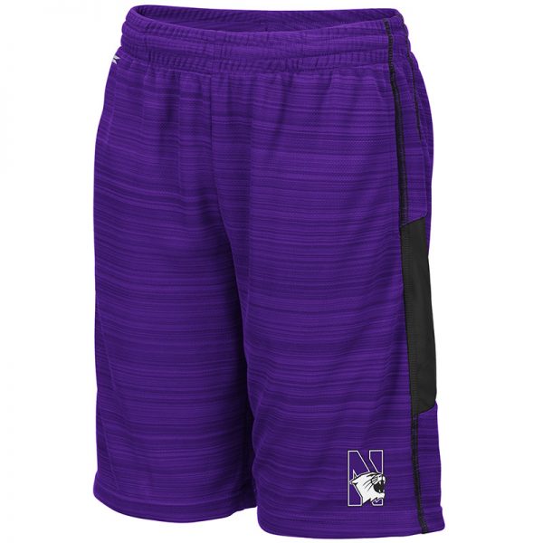 Northwestern University Wildcats Colosseum Purple Youth Wewak Short with N-Cat Design