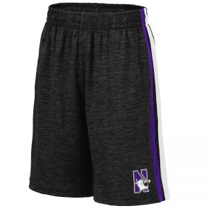 Northwestern University Wildcats Colosseum Black/Purple/Black Youth Mendoza Short with N-Cat Design