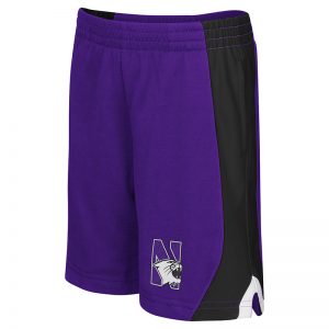 Northwestern University Wildcats Toddler Colosseum Purple/Black/White Flagged Short with N-Cat Design