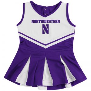 Northwestern University Wildcats Colosseum Purple/White Infant Girls Pom Pom Cheer Set with Stylized N Design