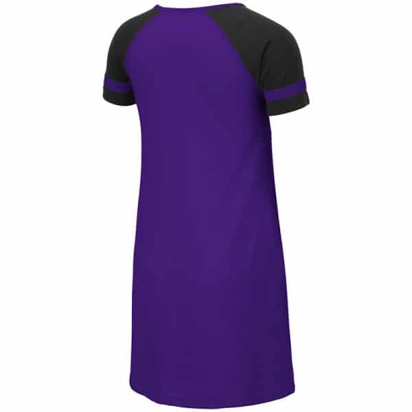 Northwestern University Wildcats Colosseum Purple/Black Girls Vienna Dress with N-Cat Design-Back