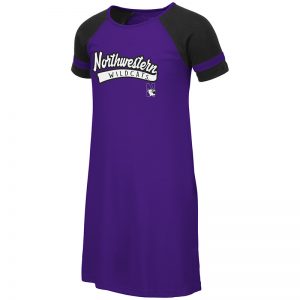 Northwestern University Wildcats Colosseum Purple/Black Youth Girls Vienna Dress with N-Cat Design