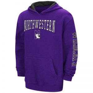 Northwestern University Wildcats Colosseum Purple/ Black Youth Zone Pullover Hoodie with N-Cat Design