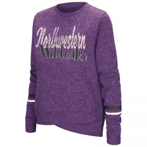 Northwestern University Wildcats Colosseum Ladies Purple Birdie: Pullover with Script Northwestern Wildcats Design