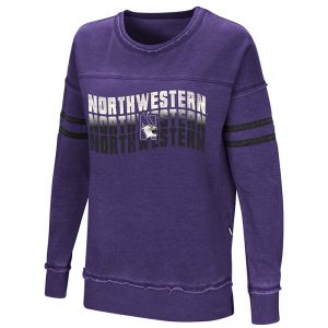 Northwestern University Wildcats Colosseum Ladies Purple Ambassador Of Kwan Pullover with N-Cat Design