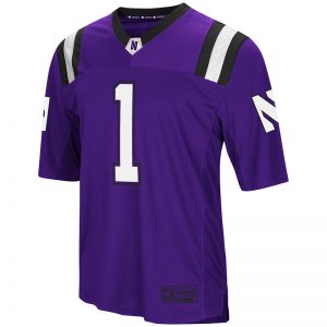 Northwestern University Wildcats Colosseum Men's Purple Foos-Ball Football Jersey with Stylized N Design