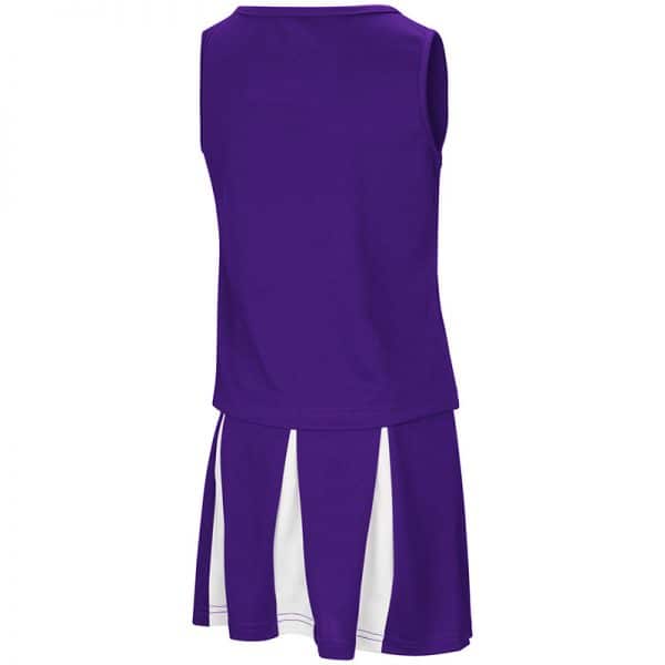 Northwestern University Wildcats Colosseum Girls Purple/White Pom Pom Cheer Set with Stylized N Design-Back