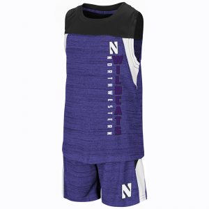 Northwestern University Wildcats Colosseum Toddler Purple / Black Titan Of Terror Set with Stylized N Design