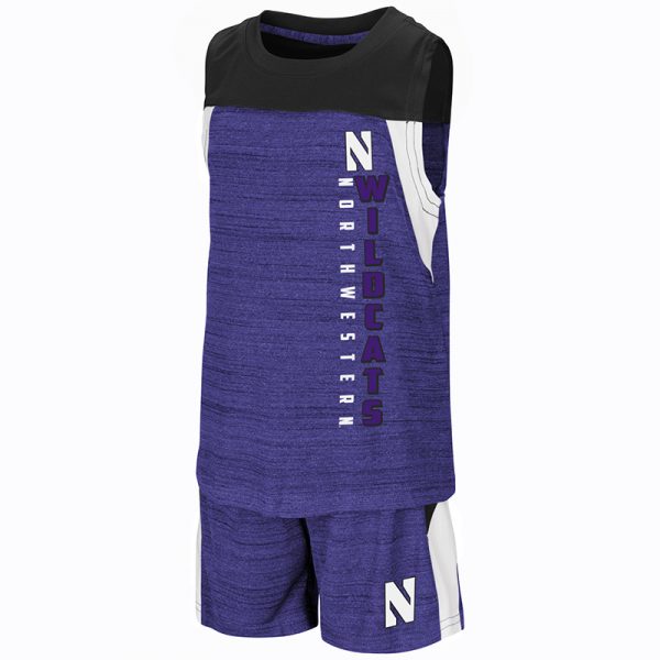 Northwestern University Wildcats Colosseum Toddler Purple / Black Titan Of Terror Set with Stylized N Design