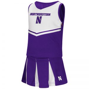Northwestern University Wildcats Colosseum Toddler Girls Purple/White Pom Pom Cheer Set with Stylized N Design