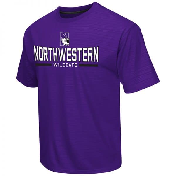 Northwestern University Wildcats Colosseum Men's Purple In The Vault S/S T-Shirt with N-Cat Design