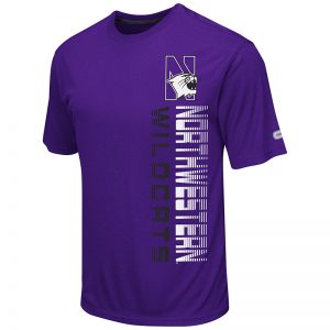 Northwestern University Wildcats Colosseum Men's Heather Purple Chunnel S/S T-Shirt with N-Cat Design