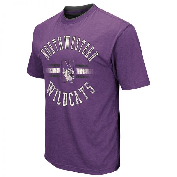 Northwestern University Wildcats Colosseum Men's Purple High Five S/S T-Shirt with N-Cat Design