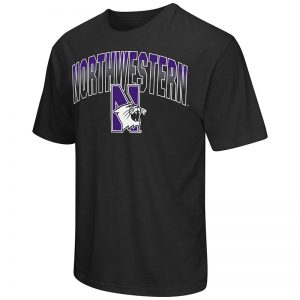 Northwestern University Wildcats Colosseum Men's Black Golden Boy S/S T-Shirt with N-Cat Design