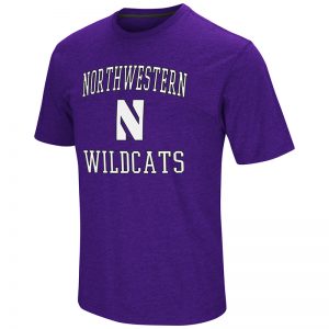 Northwestern University Wildcats Colosseum Men's Purple Fun Run S/S T-Shirt with Stylized N Design