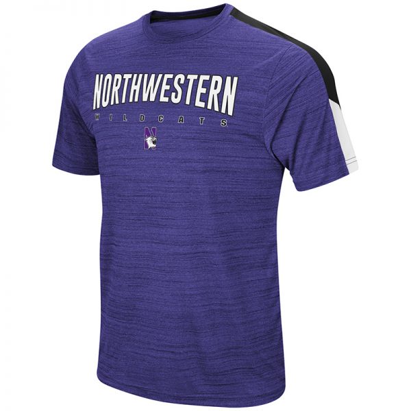 Northwestern University Wildcats Colosseum Men's Purple A Deuce S/S T-Shirt with N-Cat Design