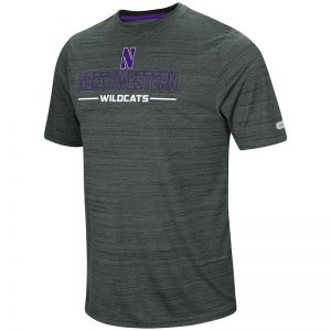 Northwestern University Wildcats Colosseum Men's Charcoal Heather The Line Up S/S T-Shirt with Stylized N Design