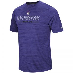 Northwestern University Wildcats Colosseum Men's Purple The Line Up S/S T-Shirt with N-Cat Design