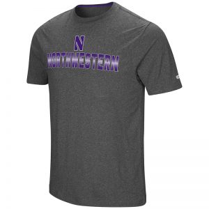 Northwestern University Wildcats Colosseum Men's Heather Charcoal Men's Medula Oblongata S/S T-Shirt with Stylized N Design
