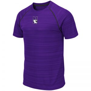 Northwestern University Wildcats Colosseum Men's Purple Daru S/S T-Shirt with N-Cat Design