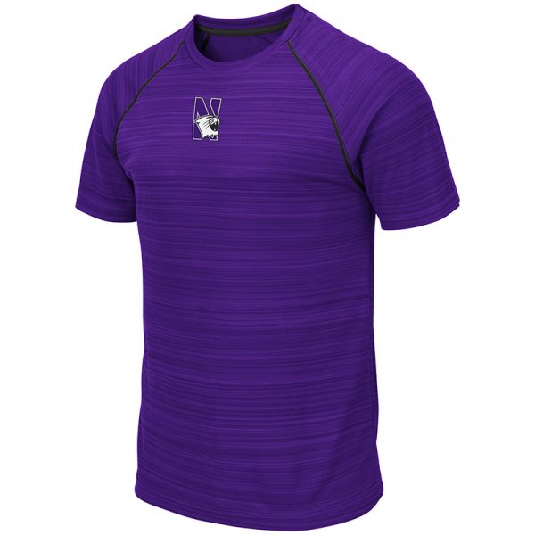 Northwestern University Wildcats Colosseum Men's Purple Daru S/S T-Shirt with N-Cat Design