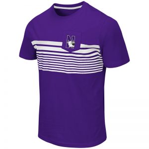 Northwestern University Wildcats Colosseum Men's Purple Futuna S/S Pocket T-Shirt with N-Cat Design