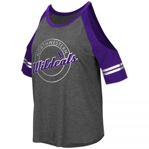 Northwestern University Wildcats Colosseum Ladies Cold Shoulder Tank Top with Stylized N Design