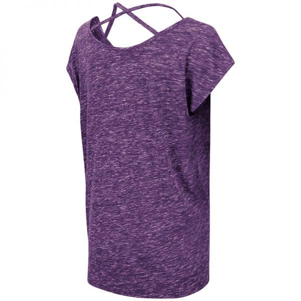 Northwestern University Wildcats Colosseum Ladies Purple Como Tie Front T-Shirt with N-Cat Design-Back