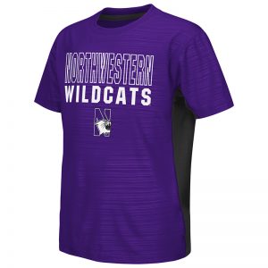 Northwestern University Wildcats Colosseum Youth Purple/Black In The Vault Cut & Sew S/S T-Shirt with N-Cat Design