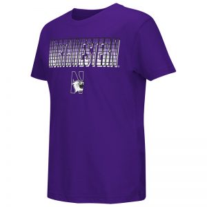 Northwestern University Wildcats Colosseum Youth Purple Gack S/S T-Shirt with N-Cat Design