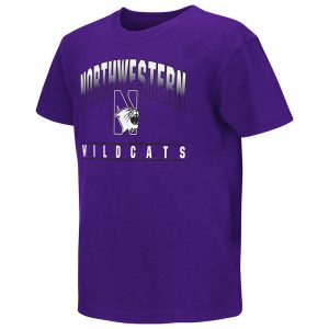 Northwestern University Wildcats Colosseum Youth Purple Golden Boy S/S T-Shirt with N-Cat Design